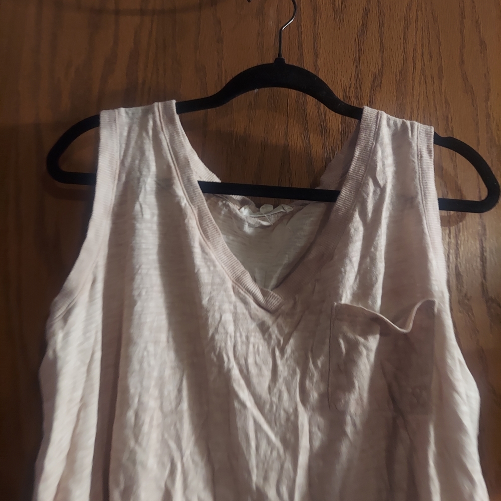 Jane and Delancey Light Tan Cream Tank Top Lg - Picture 3 of 9